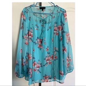 Lane Bryant women tunic Blouse size 16 aqua